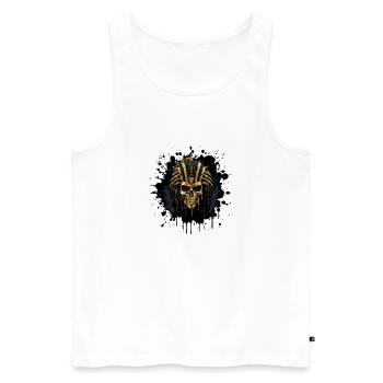 Pharaon du Crâne d’Or - Débardeur bio Premium Homme - blanc - Devant - Michal (187cm)