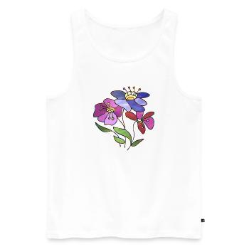 Blumen - Männer Premium Bio Tank Top - Weiß - Vorne - Michal (187cm)