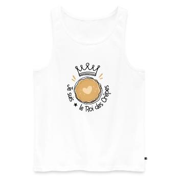 I'm the king of pancakes, best cook! - Men's Premium Organic Tank Top - white - Front - Michal (187cm)