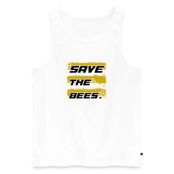Save the Bees - Männer Premium Bio Tank Top - Weiß - Vorne - AI Model Male 178 light (178cm)