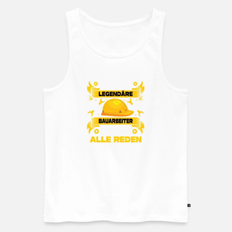 Bauleiter Geschenke Bauarbeiter Strassenbau - Männer Premium Bio Tank Top - Weiß