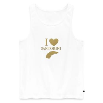 Ich liebe Santorini Gold - Männer Premium Bio Tank Top - Weiß - Vorne - AI Model Male 178 light (178cm)