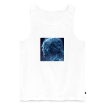 Kosmischer Löwe Galaxie Sternenstaub Motiv - Männer Premium Bio Tank Top - Weiß - Vorne - AI Model Male 178 light (178cm)