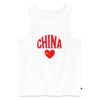 Chine - Débardeur bio Premium Homme - blanc - Devant - Michal (187cm)