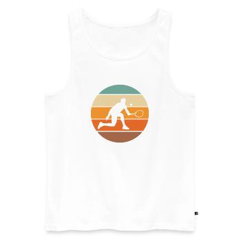 Tennis - Männer Premium Bio Tank Top - Weiß - Vorne - Michal (187cm)