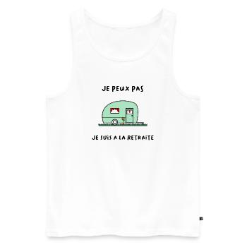 I CAN'T. HAPPY RETREAT. RETIREMENT. RETIRED - Men's Premium Organic Tank Top - white - Front - AI Model Male 178 light (178cm)