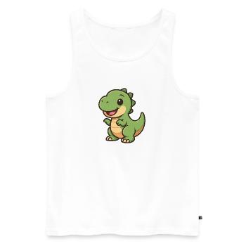Happy Dino Cuddle Clipart - Men's Premium Organic Tank Top - white - Front - Michal (187cm)