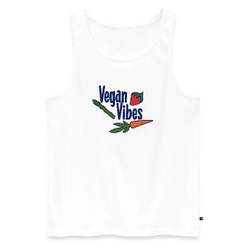 Vegan Vibes Veggie Trio - Men's Premium Organic Tank Top - white - Front - AI Model Male 178 light (178cm)