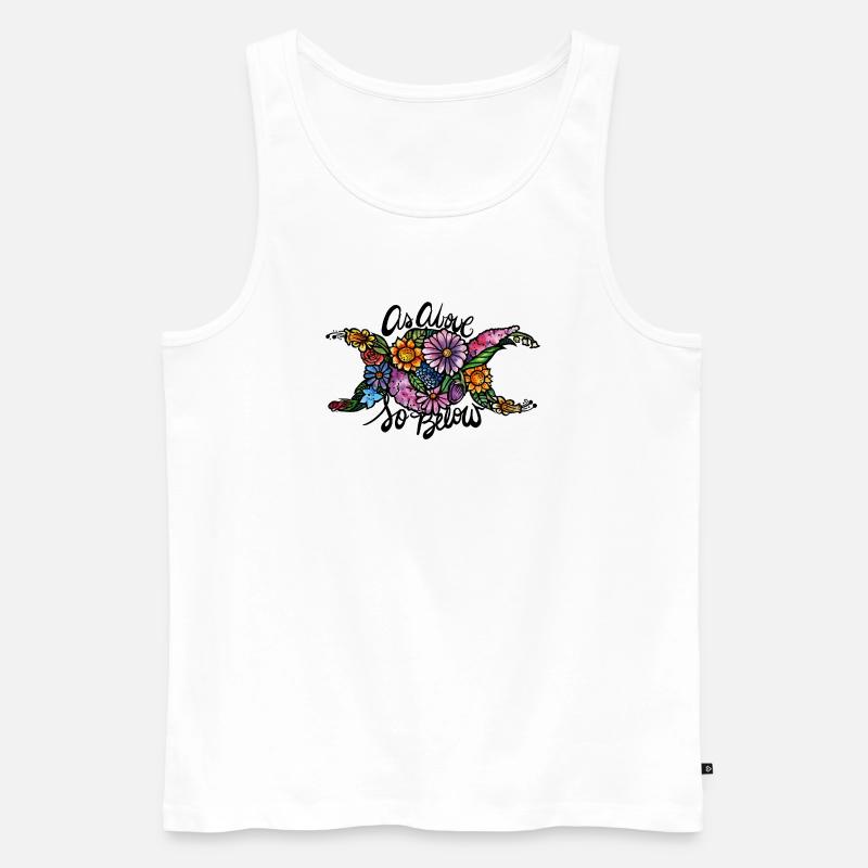 Blumenkamel-Silhouette - Männer Premium Bio Tank Top - Weiß