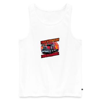 TruckPower TruckChannel - Men's Premium Organic Tank Top - white - Front - Michal (187cm)