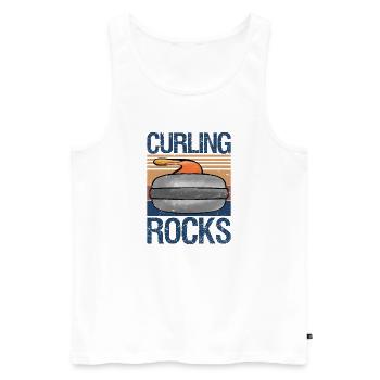 Curling Rocks Funny Winter Sports Gift - Men's Premium Organic Tank Top - white - Front - Michal (187cm)