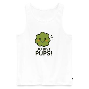 pups - Männer Premium Bio Tank Top - Weiß - Vorne - AI Model Male 178 light (178cm)