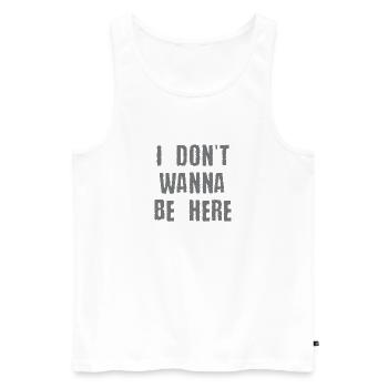 Ich will hier nicht sein – Sportausrüstung - Männer Premium Bio Tank Top - Weiß - Vorne - AI Model Male 178 light (178cm)