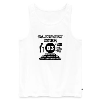 83 and legendary: Bit out, stick dancing on! - Men's Premium Organic Tank Top - white - Front - AI Model Male 178 light (178cm)