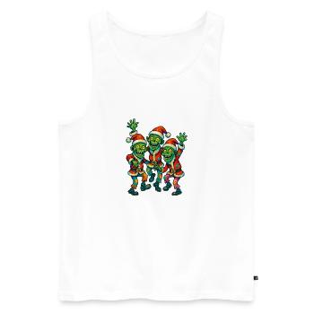 Lustige Weihnachts-Zombies im Weihnachtsmannhut - Männer Premium Bio Tank Top - Weiß - Vorne - Michal (187cm)
