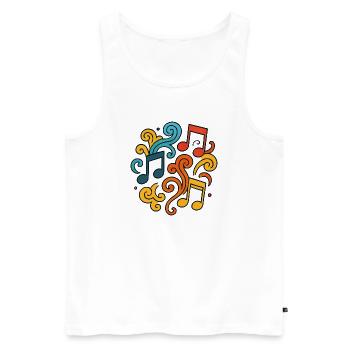 Bunte Musiknoten - Männer Premium Bio Tank Top - Weiß - Vorne - AI Model Male 178 light (178cm)