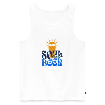 Soul Full Of Beer - Men's Premium Organic Tank Top - white - Front - Michal (187cm)