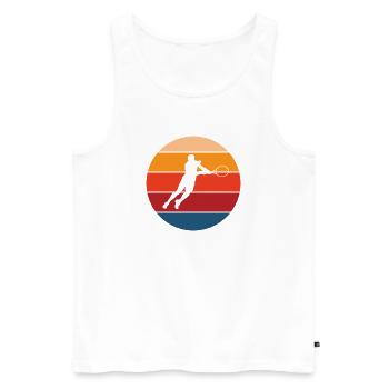 Tennis - Männer Premium Bio Tank Top - Weiß - Vorne - AI Model Male 178 light (178cm)
