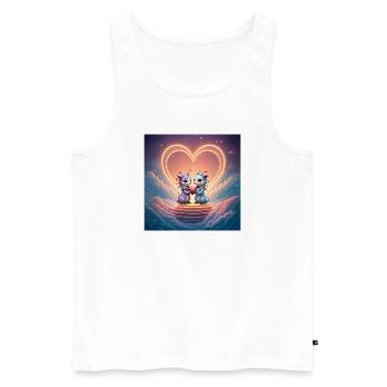 Neondrachen verliebt - Männer Premium Bio Tank Top - Weiß - Vorne - AI Model Male 178 light (178cm)