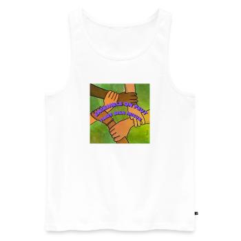Together we can do much better - Men's Premium Organic Tank Top - white - Front - AI Model Male 178 light (178cm)