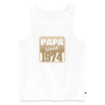 Vater 1974 - Männer Premium Bio Tank Top - Weiß - Vorne - Michal (187cm)