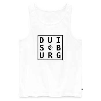 Motif Ruhrpott de Duisbourg : cadeau et souvenir - Débardeur bio Premium Homme - blanc - Devant - Michal (187cm)