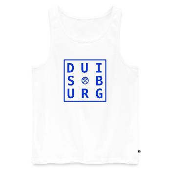 Duisburg Ruhrpott Design Cadeau & Souvenir Bleu - Débardeur bio Premium Homme - blanc - Devant - Michal (187cm)