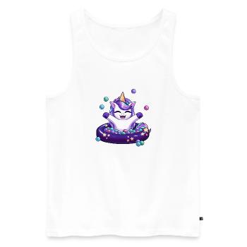 Einhornbällebad - Männer Premium Bio Tank Top - Weiß - Vorne - AI Model Male 178 light (178cm)