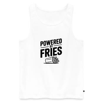 Propulsé par Fries - Débardeur bio Premium Homme - blanc - Devant - Michal (187cm)