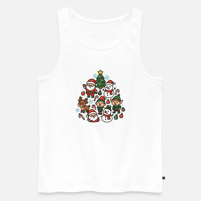 Weihnachtswelt mit Santa Elfen Schnee - Männer Premium Bio Tank Top - Weiß