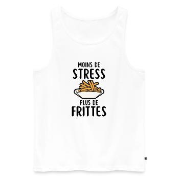 Pommes in einer goldenen Cartoon-Schüssel - Männer Premium Bio Tank Top - Weiß - Vorne - Michal (187cm)