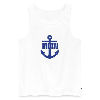 Moin, Anker - Männer Premium Bio Tank Top - Weiß - Vorne - AI Model Male 178 light (178cm)