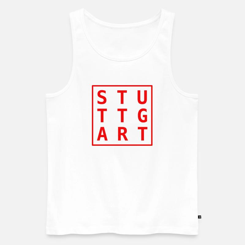Stuttgart Tasche Souvenir Geschenk - Männer Premium Bio Tank Top - Weiß