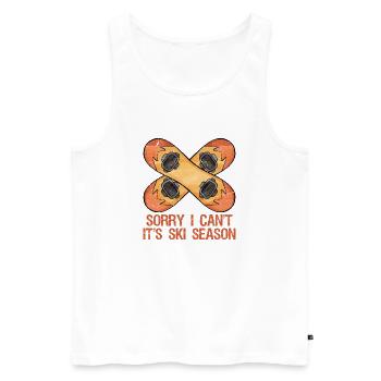 Sorry I Can't It's Ski Season Skier Winter Sports - Men's Premium Organic Tank Top - white - Front - AI Model Male 178 light (178cm)