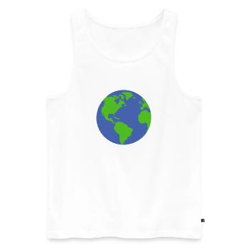Planet Earth - Men's Premium Organic Tank Top - white - Front - AI Model Male 178 light (178cm)