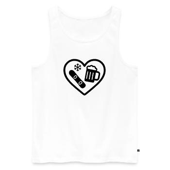 Heart Snowboard Beer - Men's Premium Organic Tank Top - white - Front - Michal (187cm)