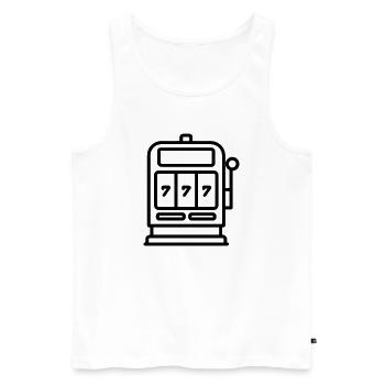 Casino Slot Machine - Men's Premium Organic Tank Top - white - Front - AI Model Male 178 light (178cm)