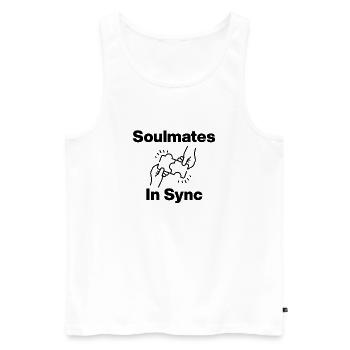 Soulmates in Sync – Perfect Match, Seelenverwandt  - Männer Premium Bio Tank Top - Weiß - Vorne - Michal (187cm)