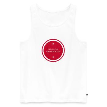 Fröhliche Weihnachten Rundstempel - Männer Premium Bio Tank Top - Weiß - Vorne - Michal (187cm)