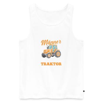 Tracteur Fermier Fermier Conducteur de tracteur Tracteur - Débardeur bio Premium Homme - blanc - Devant - Michal (187cm)