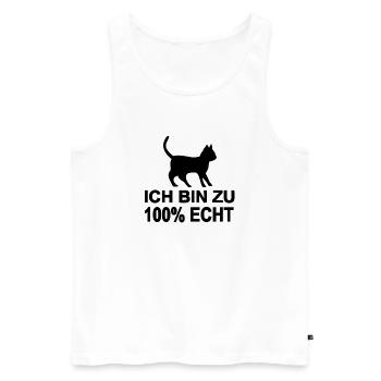 Cat - Men's Premium Organic Tank Top - white - Front - AI Model Male 178 light (178cm)
