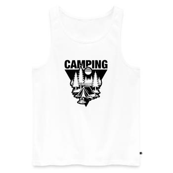 Camping sous tente Symbole de la nature - Débardeur bio Premium Homme - blanc - Devant - Michal (187cm)