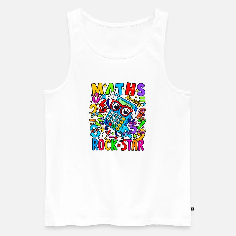 Math Rock Star Rechner Neon - Männer Premium Bio Tank Top - Weiß
