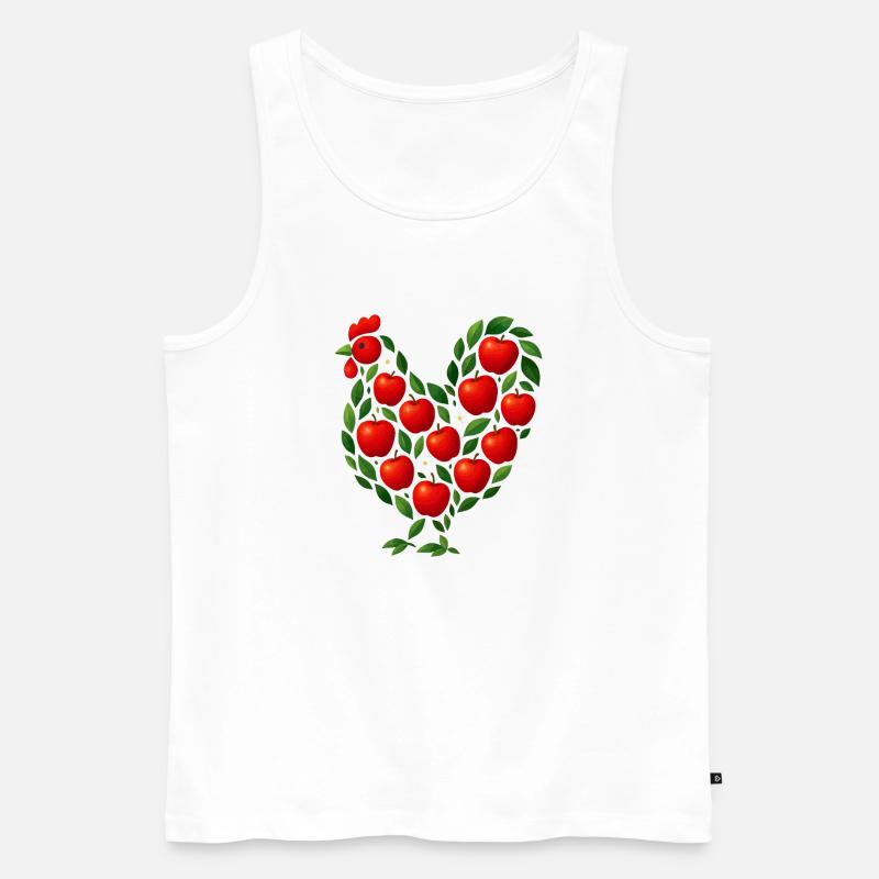 Apfel Hühner - Männer Premium Bio Tank Top - Weiß