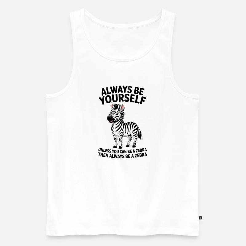 Zebra Spruch Lustiges Zebra Geschenk - Männer Premium Bio Tank Top - Weiß