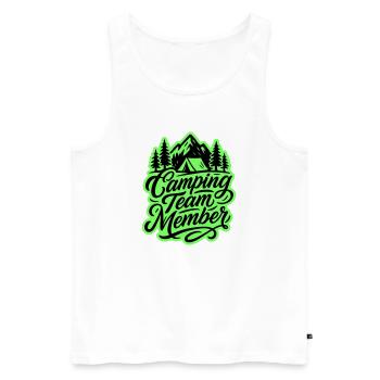 Camping Team Zelt Berge - Männer Premium Bio Tank Top - Weiß - Vorne - AI Model Male 178 light (178cm)