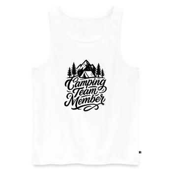 Camping Team Zelt Berge - Männer Premium Bio Tank Top - Weiß - Vorne - AI Model Male 178 light (178cm)
