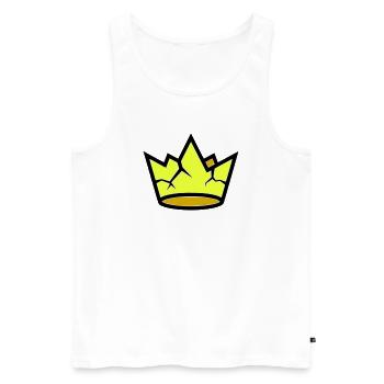 Broken Crown Grunge Rissig Vektor - Männer Premium Bio Tank Top - Weiß - Vorne - AI Model Male 178 light (178cm)