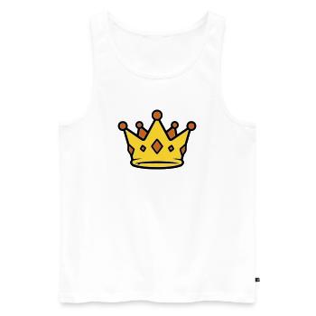 Goldene König Krone Juwelen Vektor - Männer Premium Bio Tank Top - Weiß - Vorne - AI Model Male 178 light (178cm)