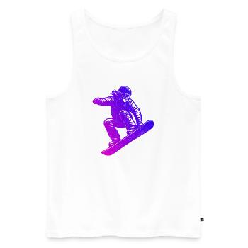 Snowboard motif for real lovers - Men's Premium Organic Tank Top - white - Front - Michal (187cm)